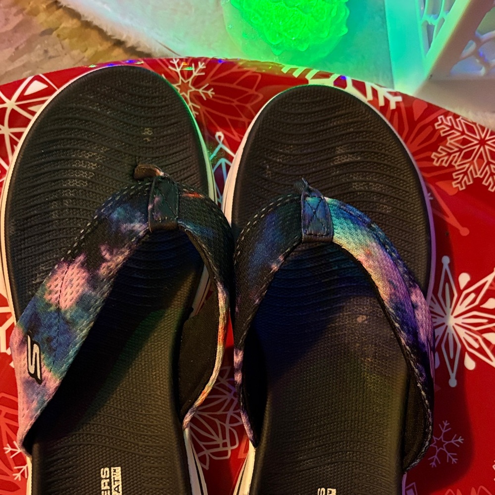 Skechers Kids' Blue and Pink Flip Flops - Picture 5 of 9